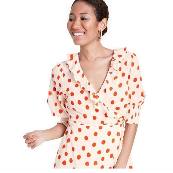 Rixo for Target Red Polka Dot Ruffle Wrap Dress Size XXS - Picture 4 of 9
